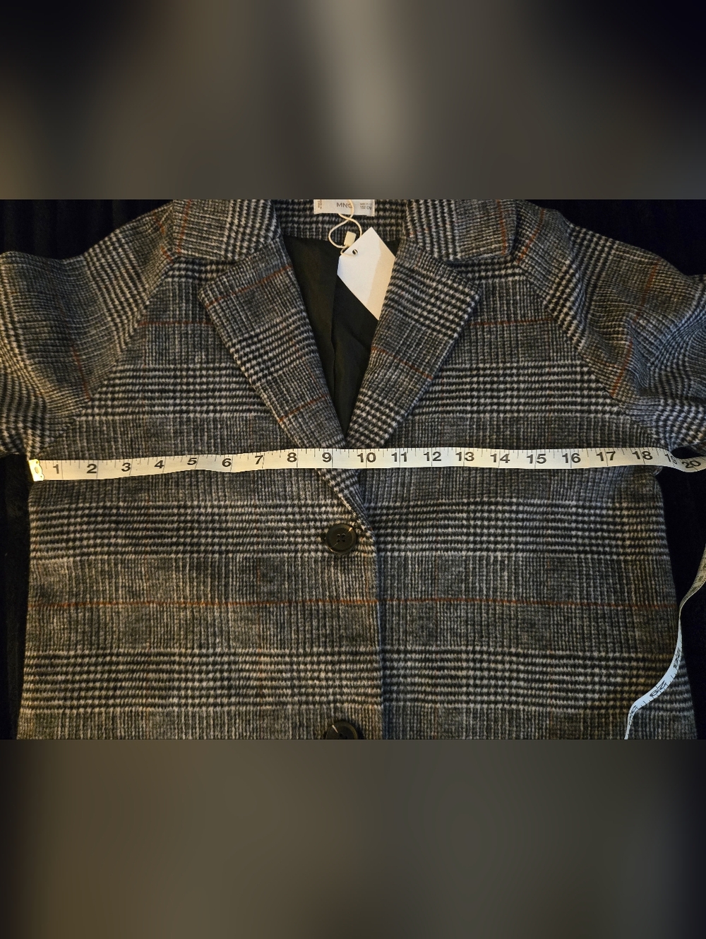 Mango Kids Glen Plaid Wool Blend Tailored Coat Kids Size 11 - 12 years NWT - Picture 8 of 13